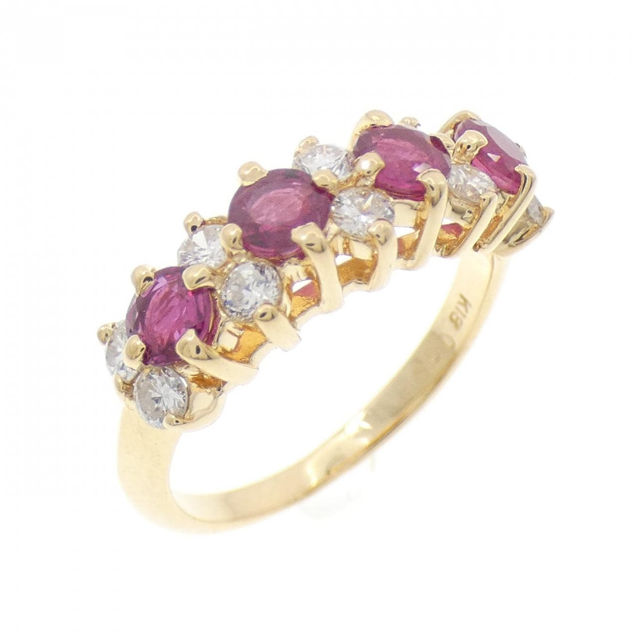 K18YG ルビー リング 0.94CT