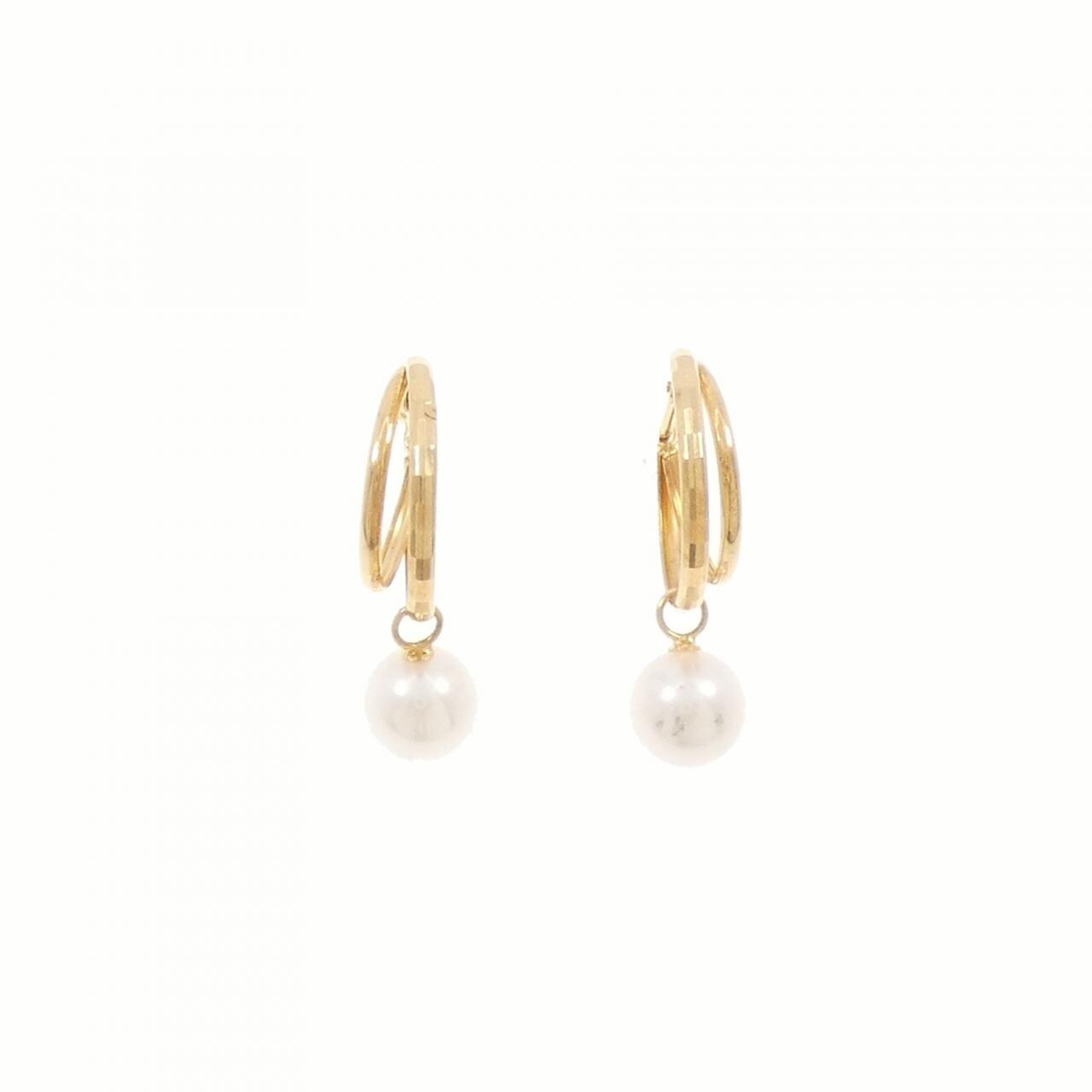[BRAND NEW] K18YG Akoya pearl earrings 6.5mm