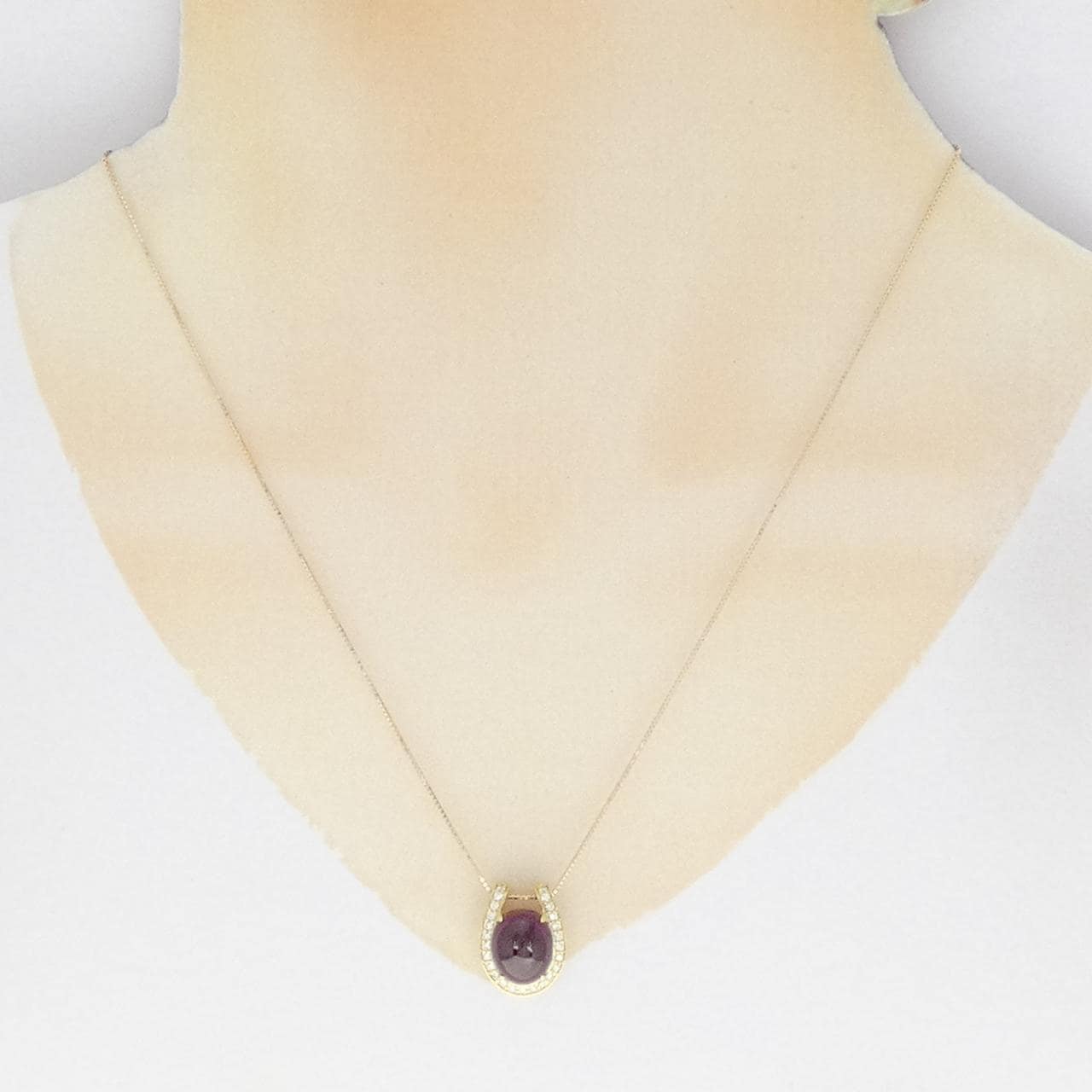 K18YG ガーネット ネックレス 6.78CT
