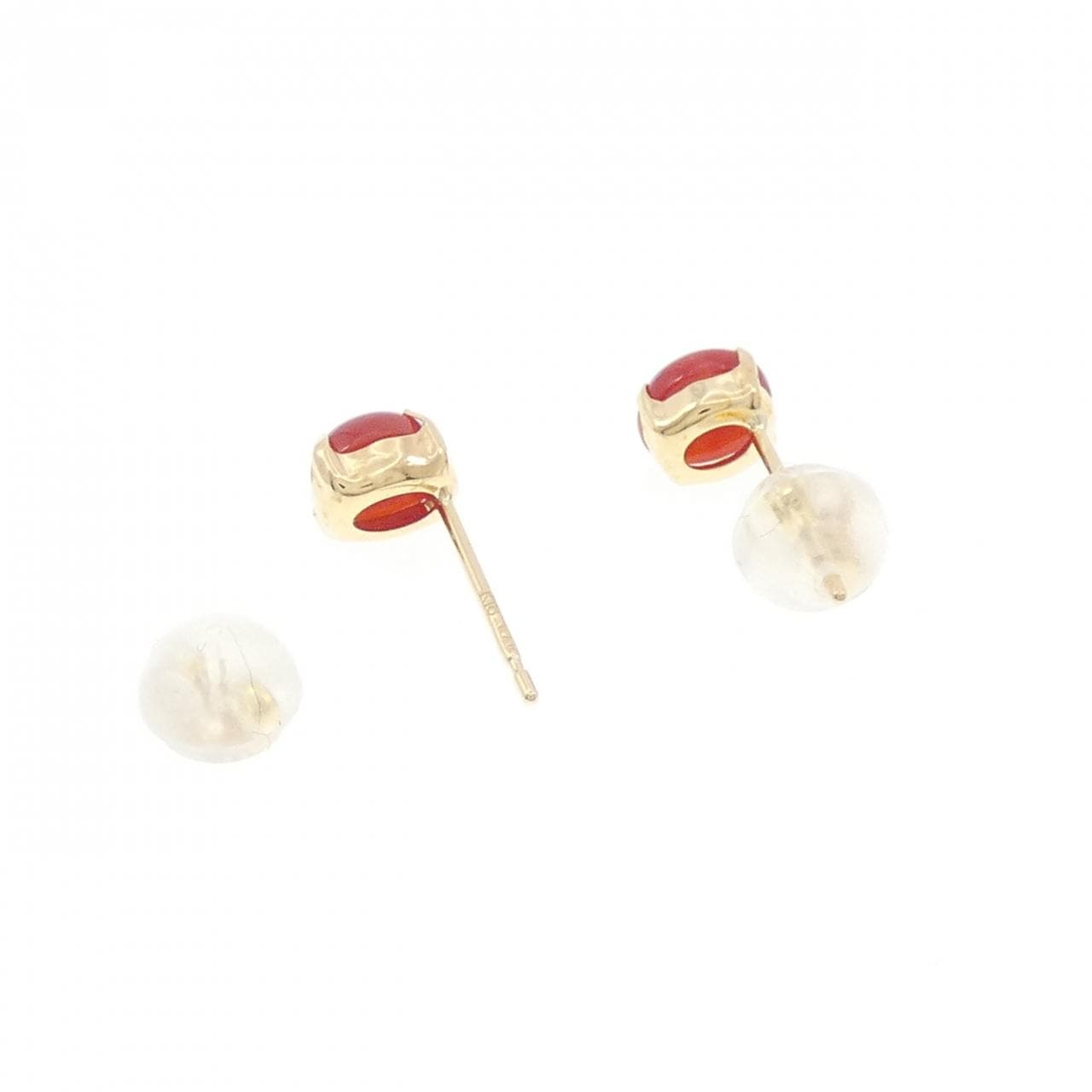 【新品】K18YG サンゴ ピアス 0.84CT
