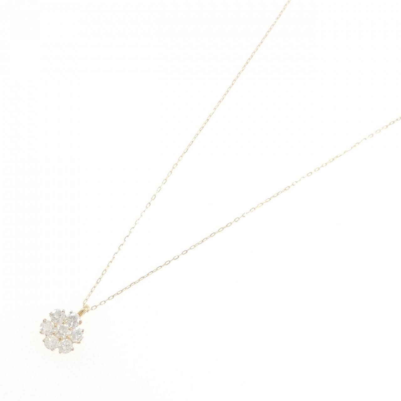 K18YG フラワー ダイヤモンド ネックレス 1.00CT