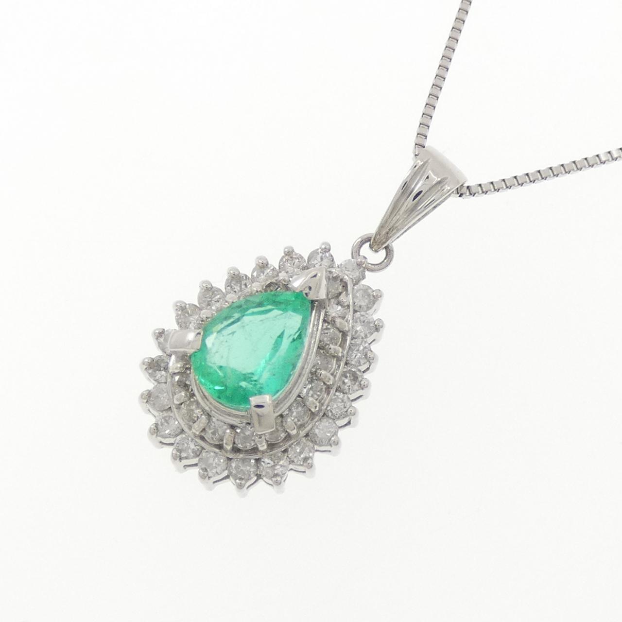 PT900/PT850 エメラルド ネックレス 0.84CT