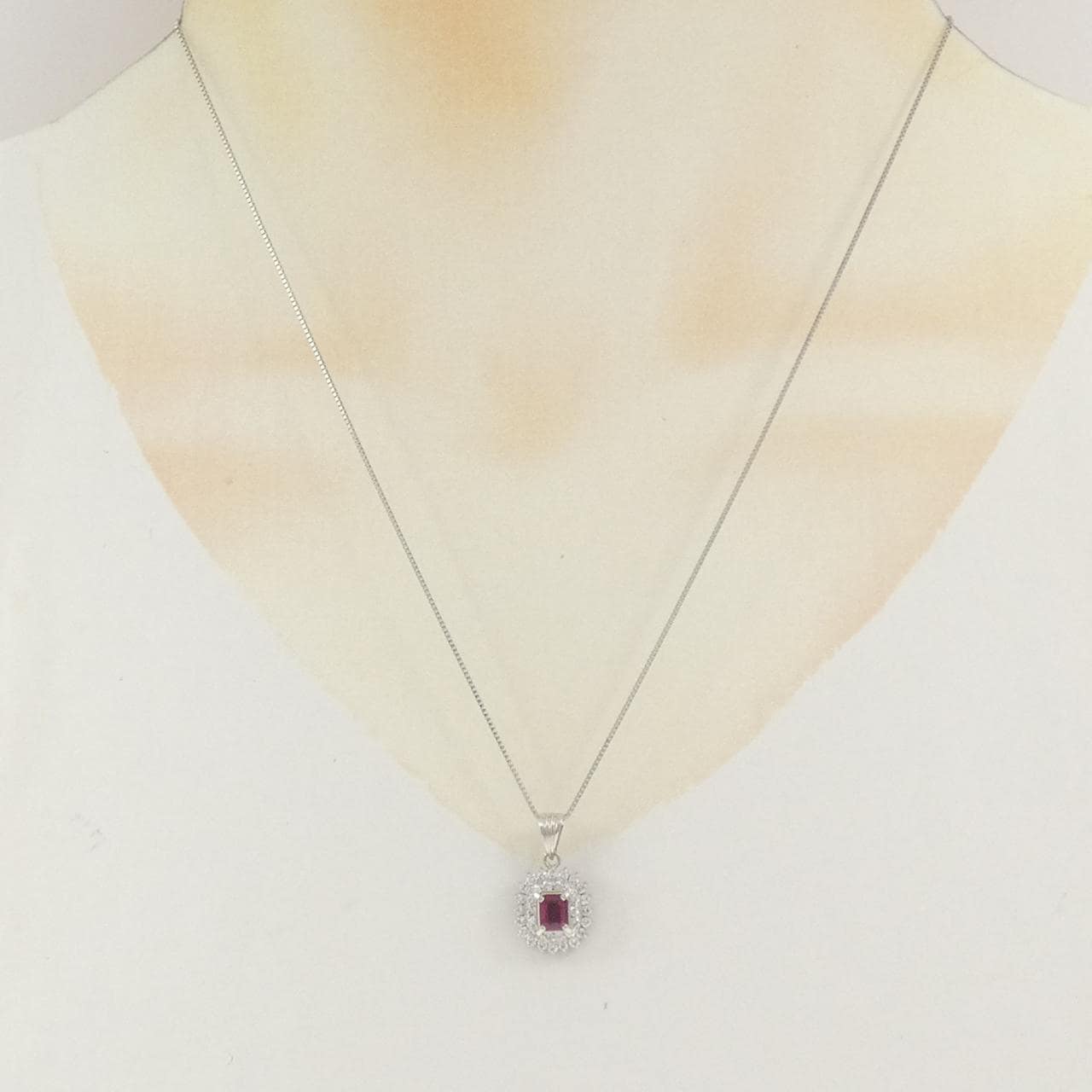 PT900/PT850 ルビー ネックレス 0.52CT