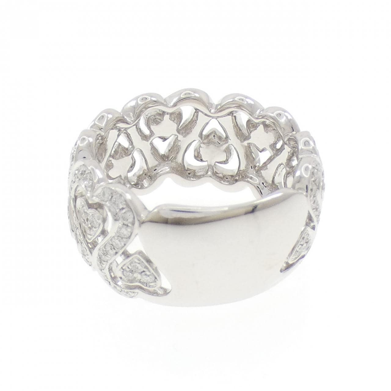 K14WG ハート ダイヤモンド リング