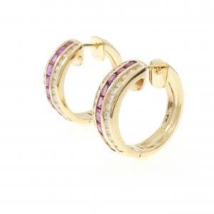 K18YG ルビー ピアス 2.09CT