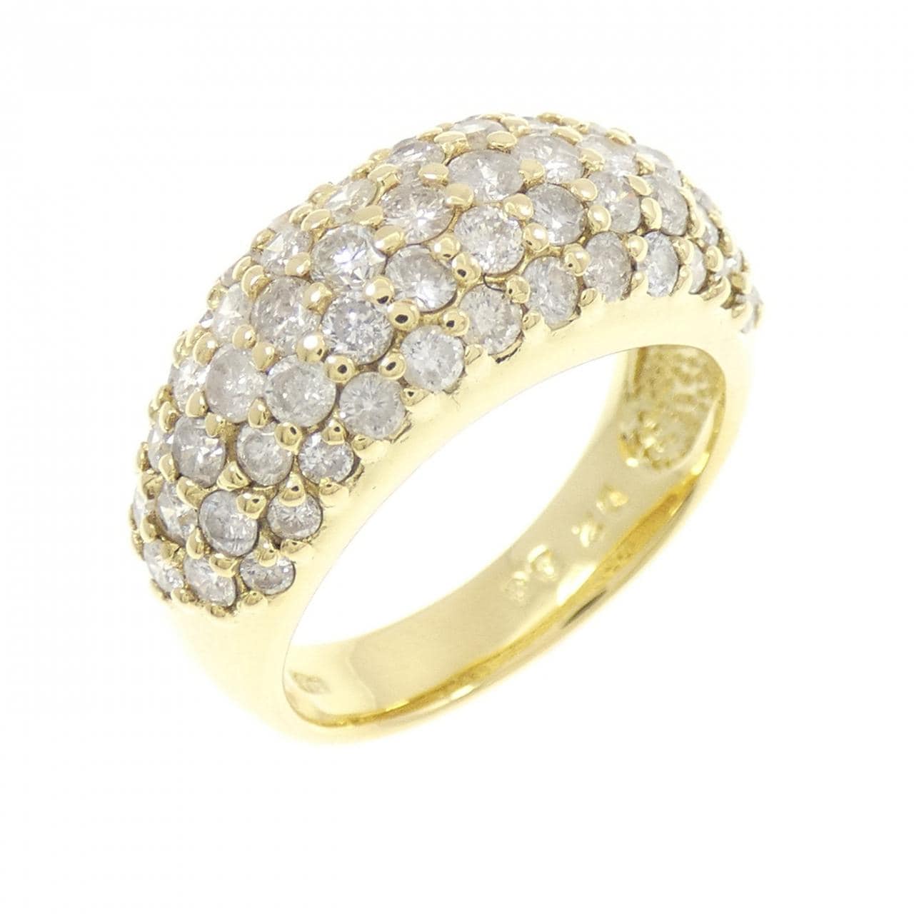 K18YG パヴェ ダイヤモンド リング 2.00CT