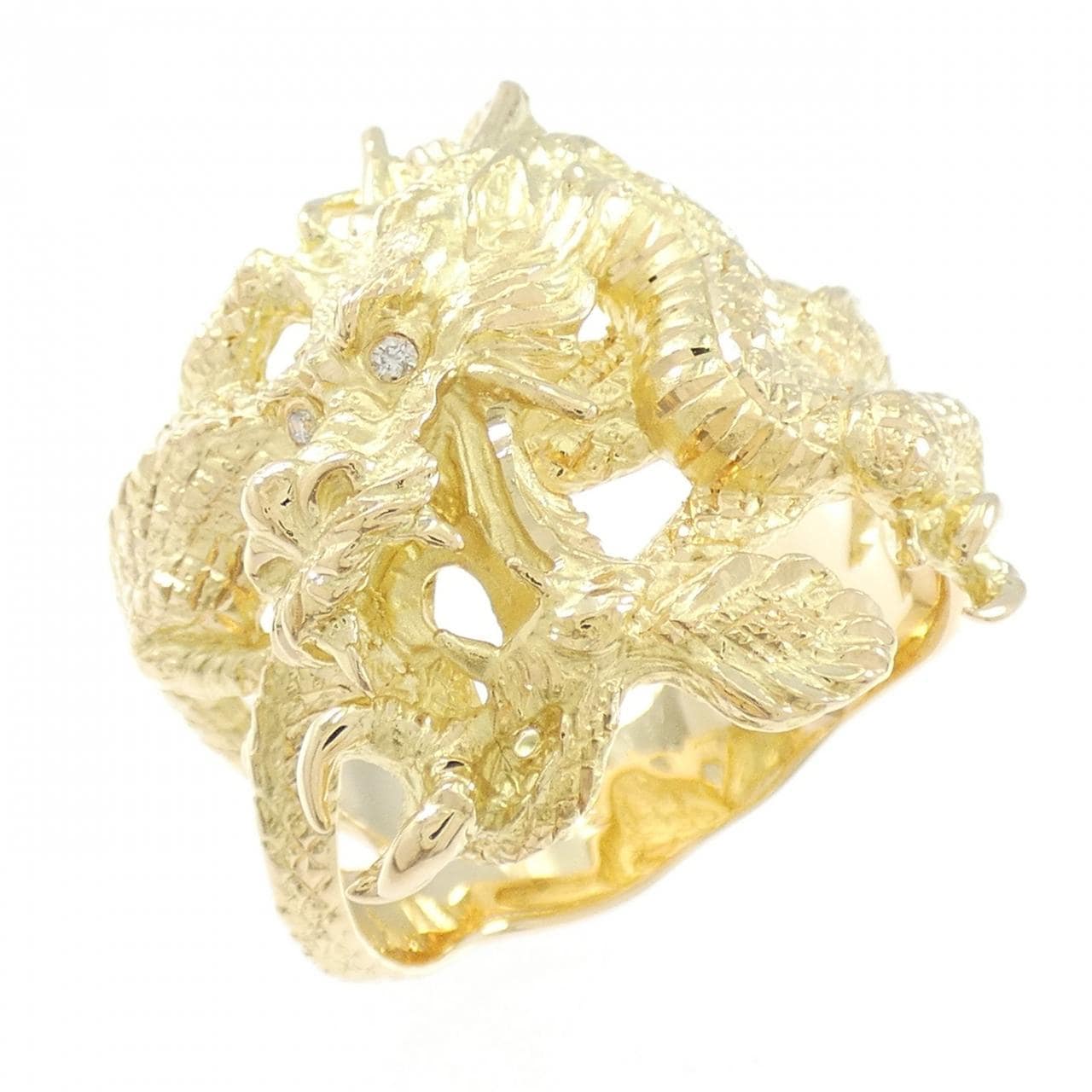 K18YG ドラゴン ダイヤモンド リング 0.02CT
