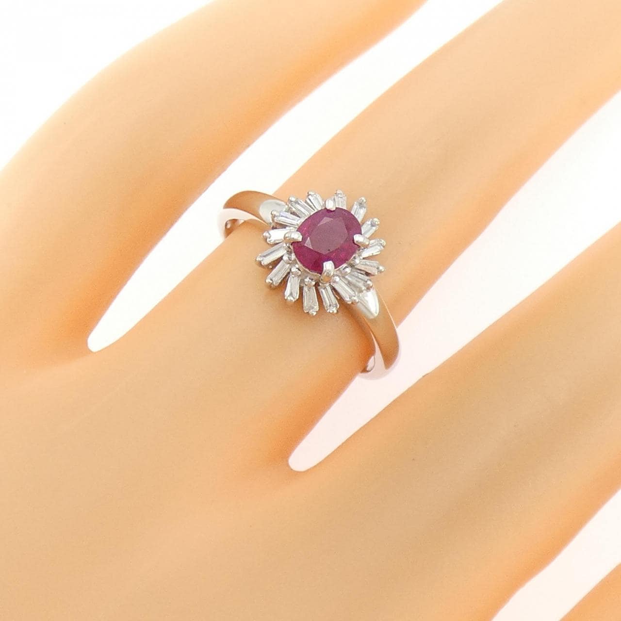 PT900 ルビー リング 0.57CT