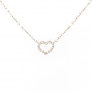 K18PG ハート ダイヤモンド ネックレス 0.18CT