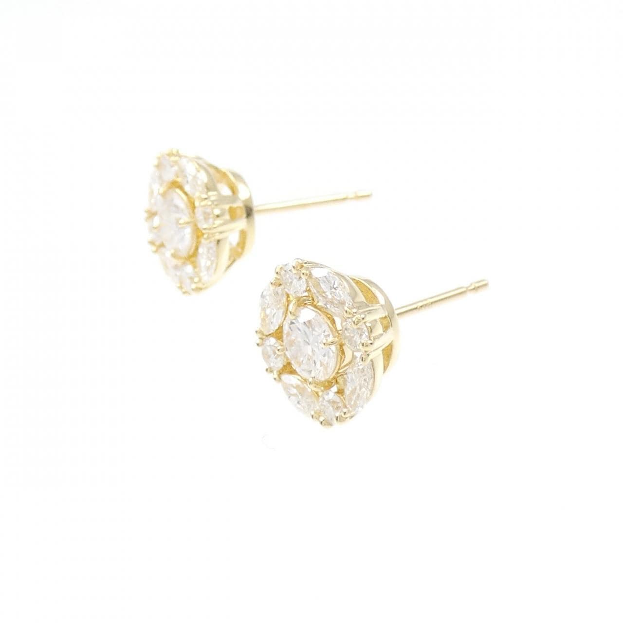 [BRAND NEW] K18YG Diamond Earrings 0.218CT 0.214CT F VS2 VG