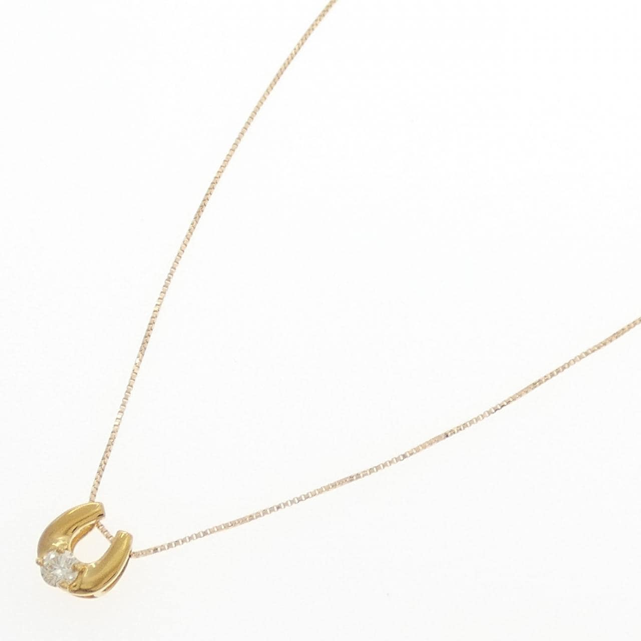 24K Yellow Gold/18K Yellow Gold Diamond Necklace 0.10CT
