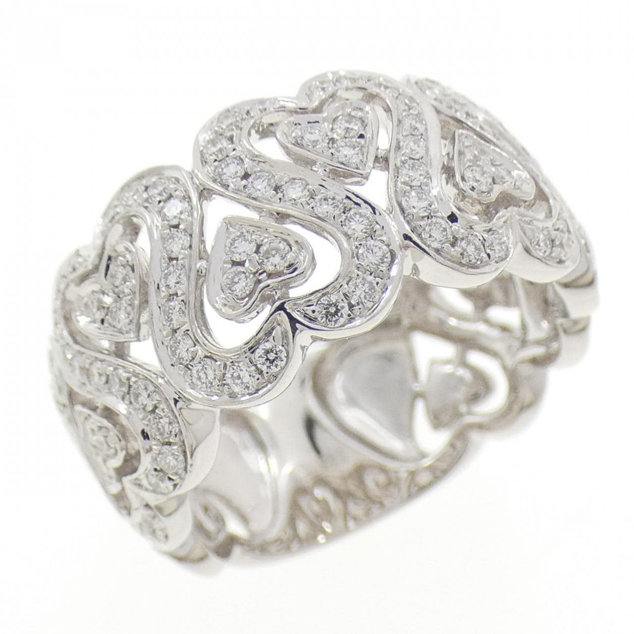 K14WG ハート ダイヤモンド リング