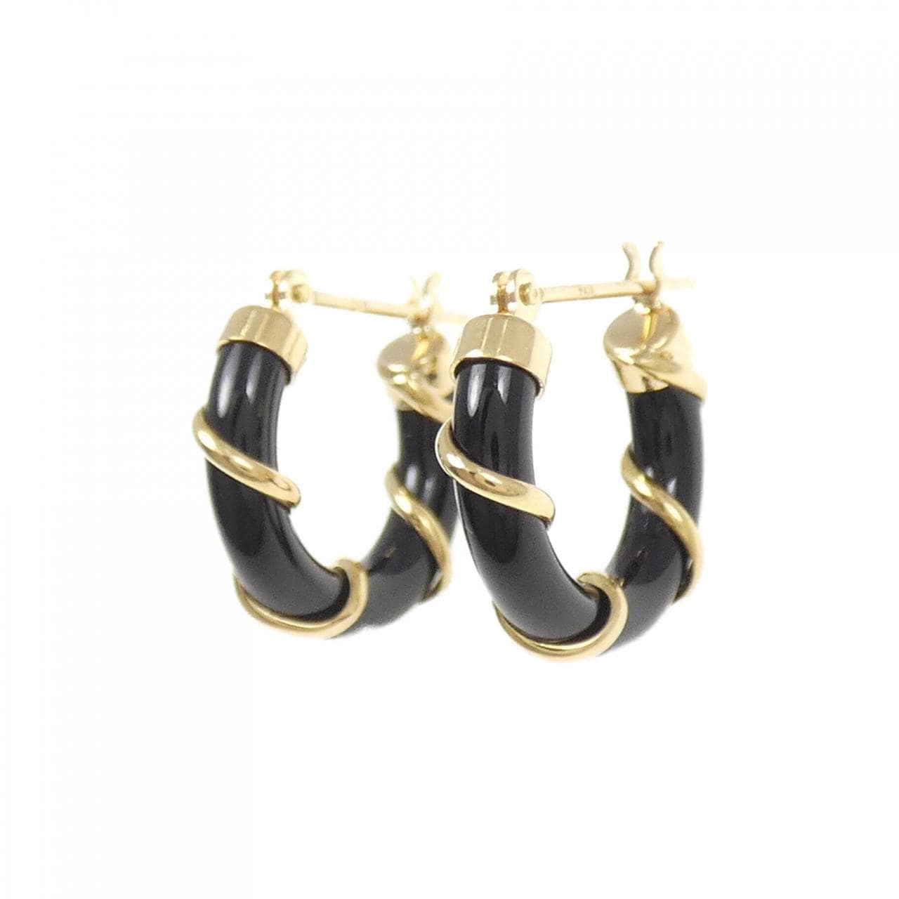 K18YG オニキス ピアス