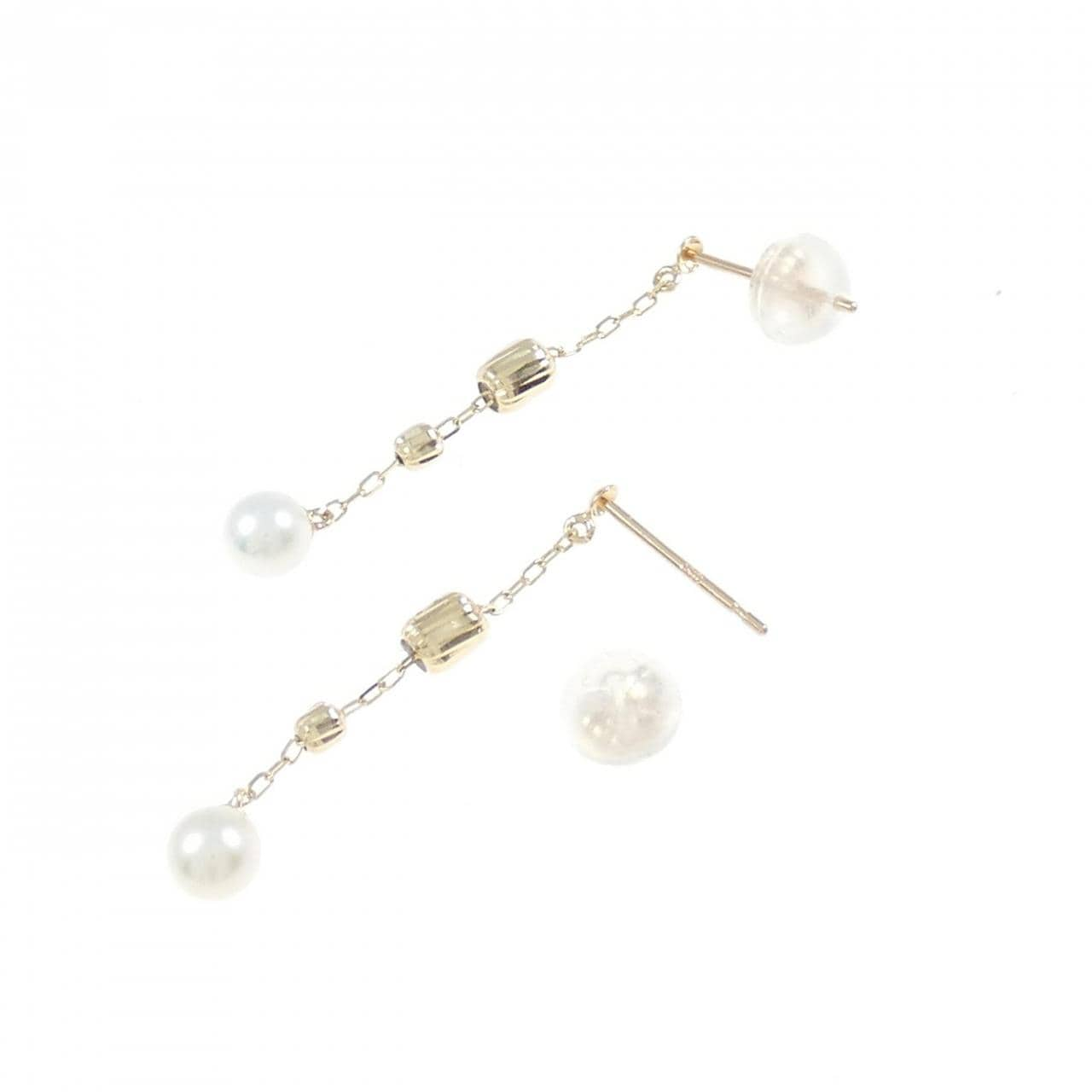 [BRAND NEW] K10YG freshwater pearl earrings 3.9mm