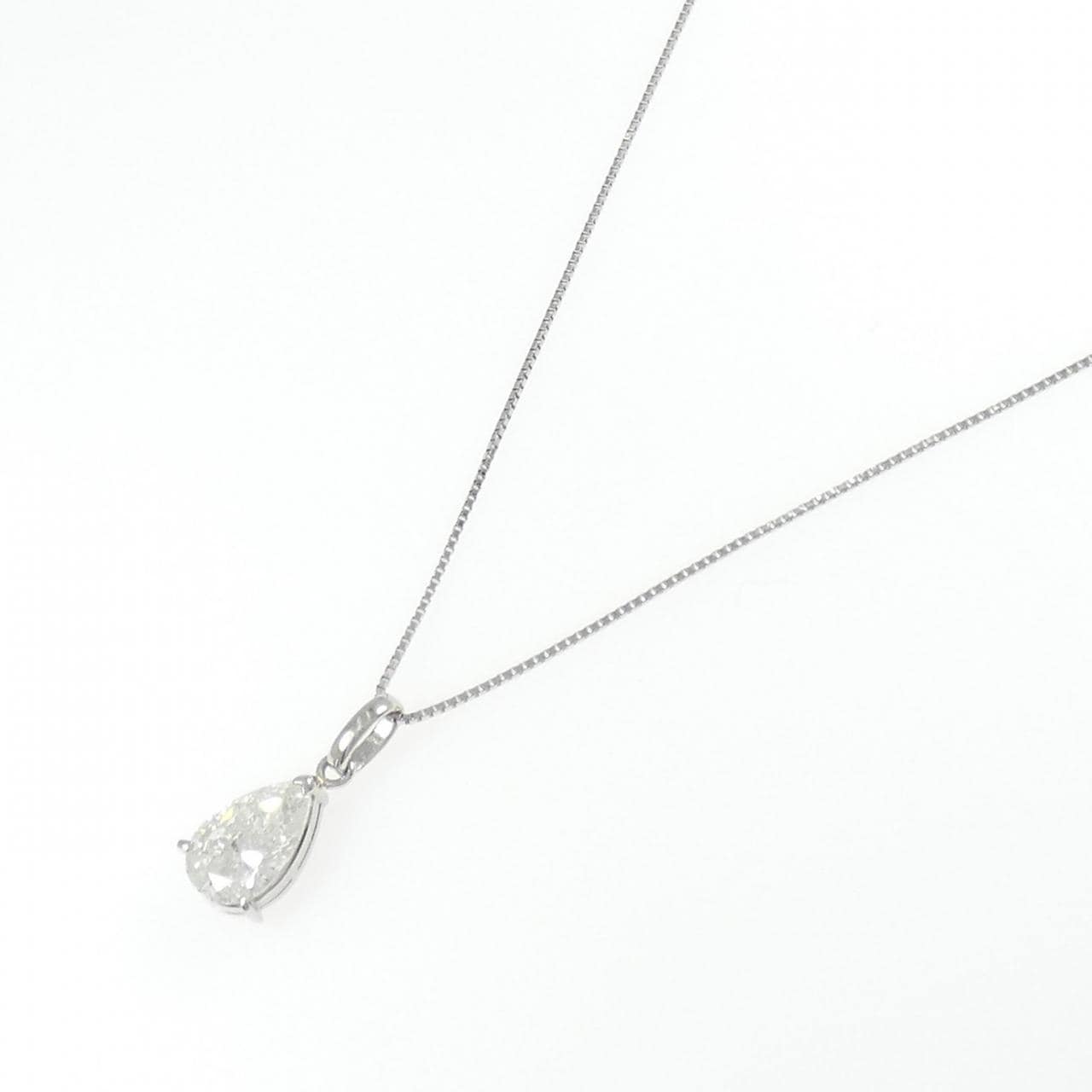 PT900/PT850鑽石項鍊，1.473克拉，G色，I1淨度，梨形