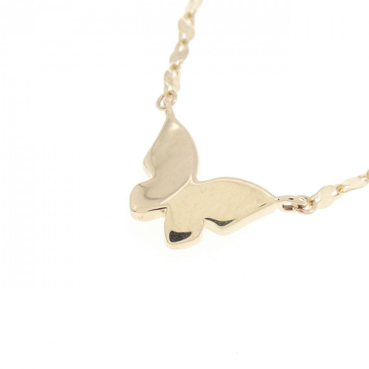 K10YG バタフライ ダイヤモンド ネックレス 0.04CT