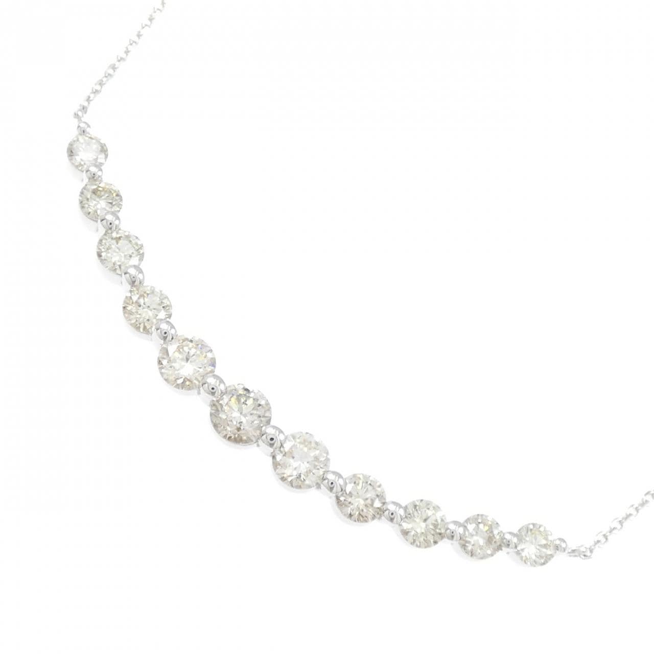 K18WG ダイヤモンド ネックレス 1.00CT