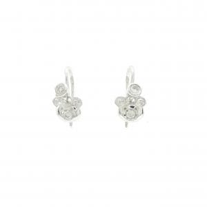 750WG ベア ダイヤモンド ピアス 0.08CT