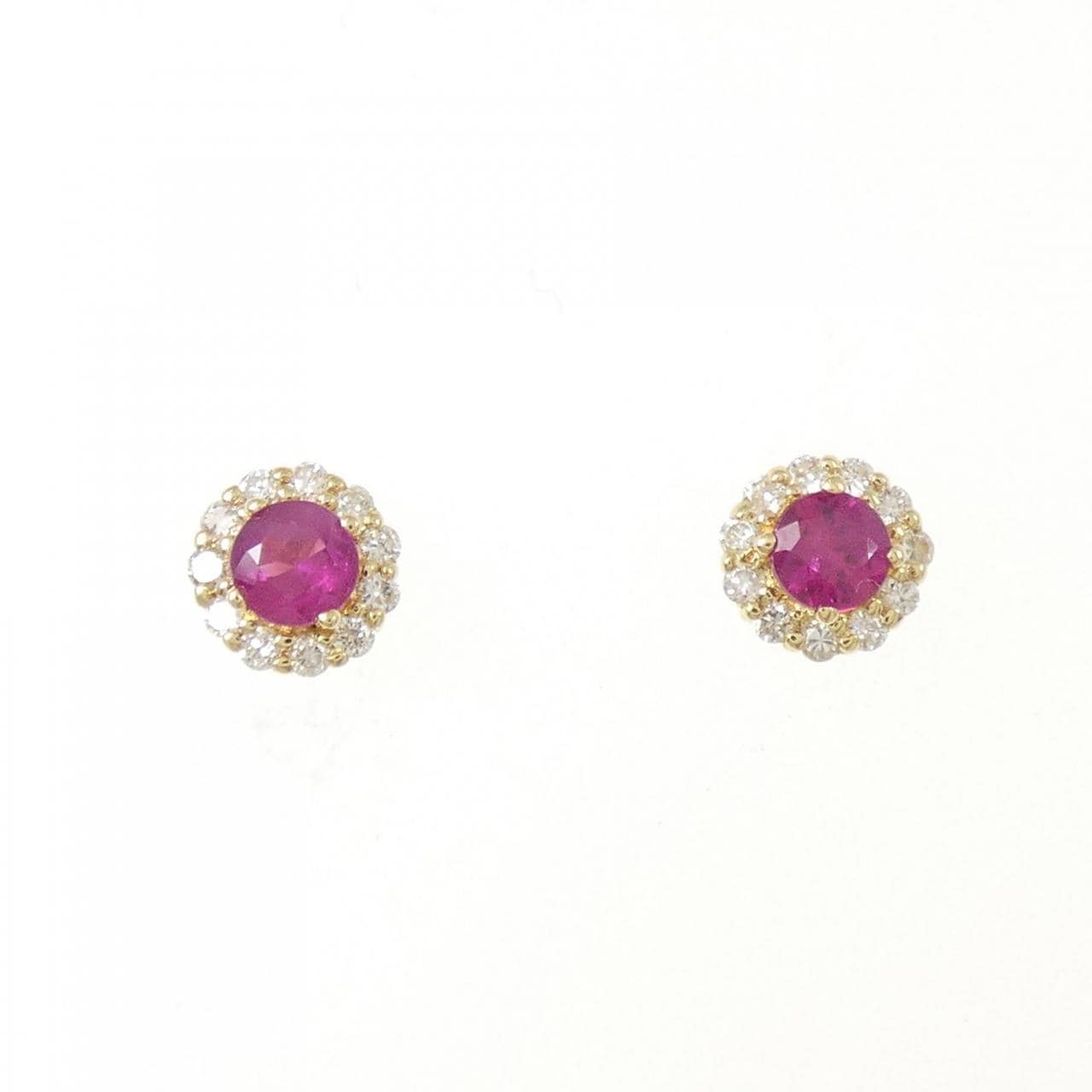 K18YG ルビー ピアス 0.36CT