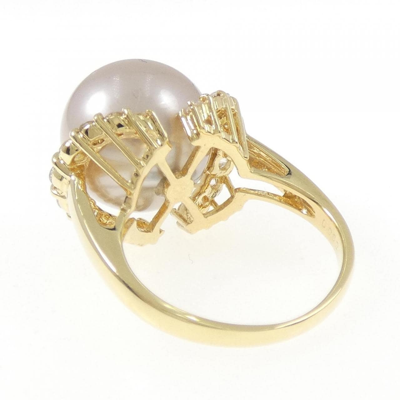 K18YG 黒蝶パール リング 13.2mm