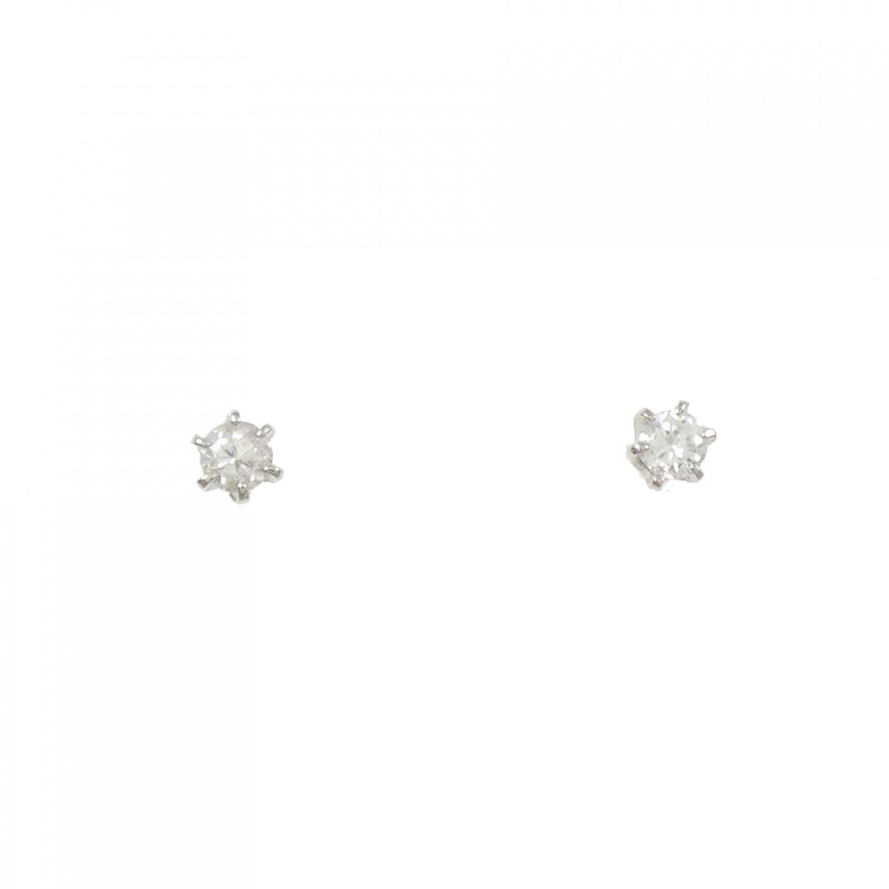 PT900 ソリティア ダイヤモンド ピアス 0.10CT