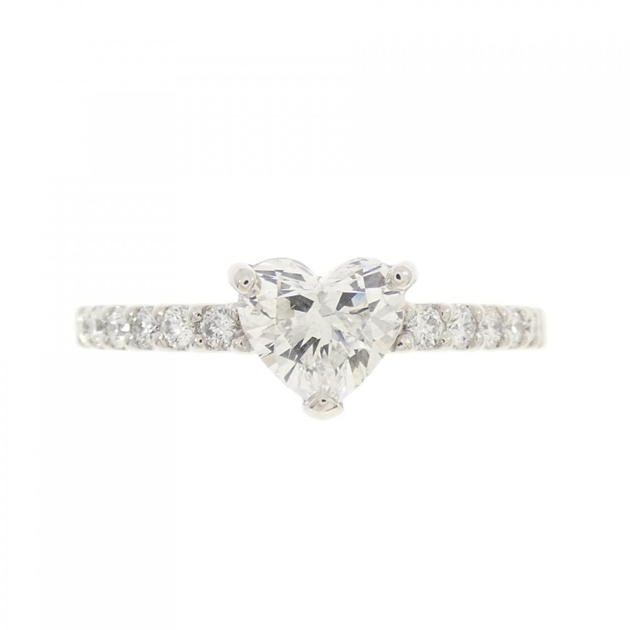【リメイク】PT ダイヤモンド リング 0.595CT F VS1 ハートシェイプ