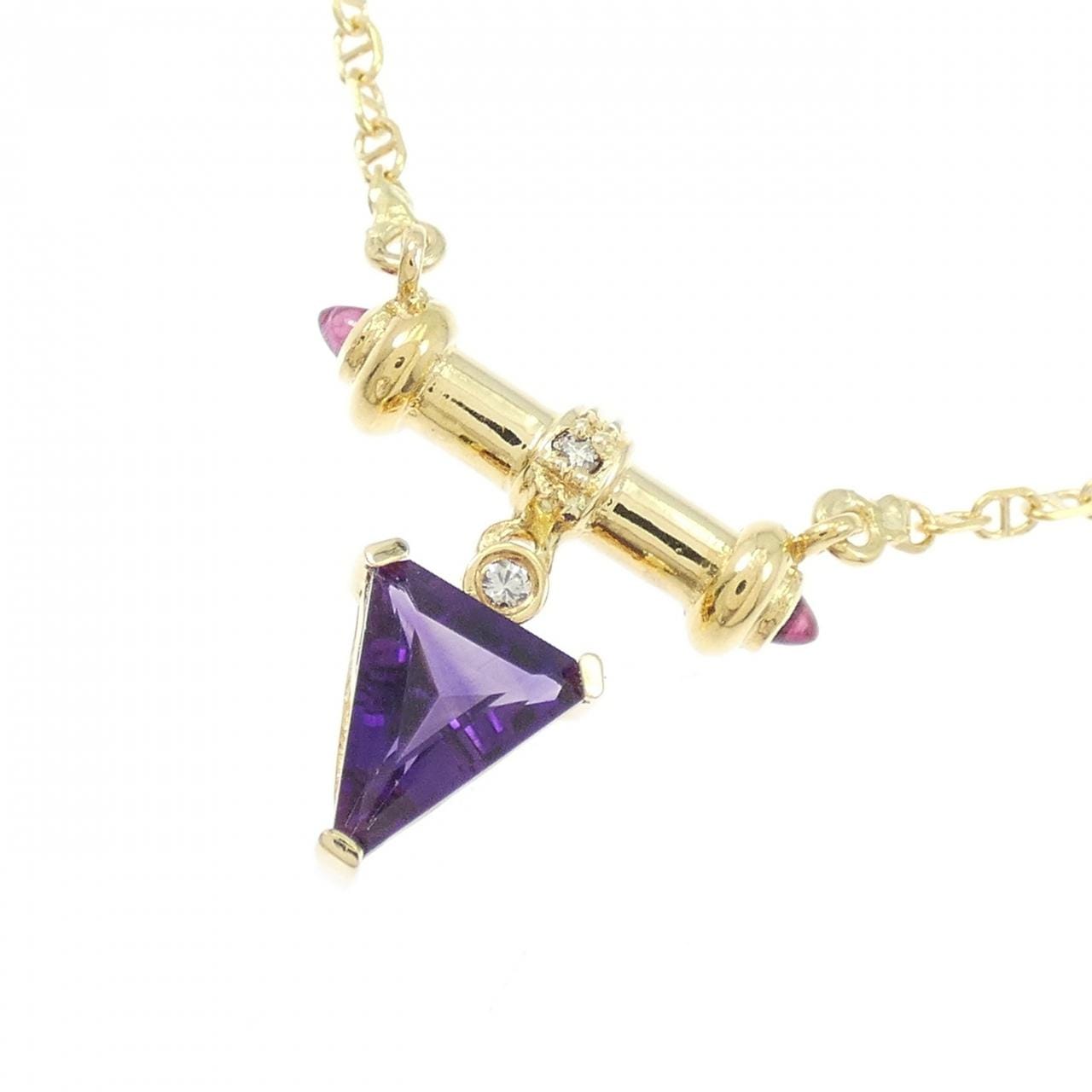 K18YG カラーストーン ネックレス