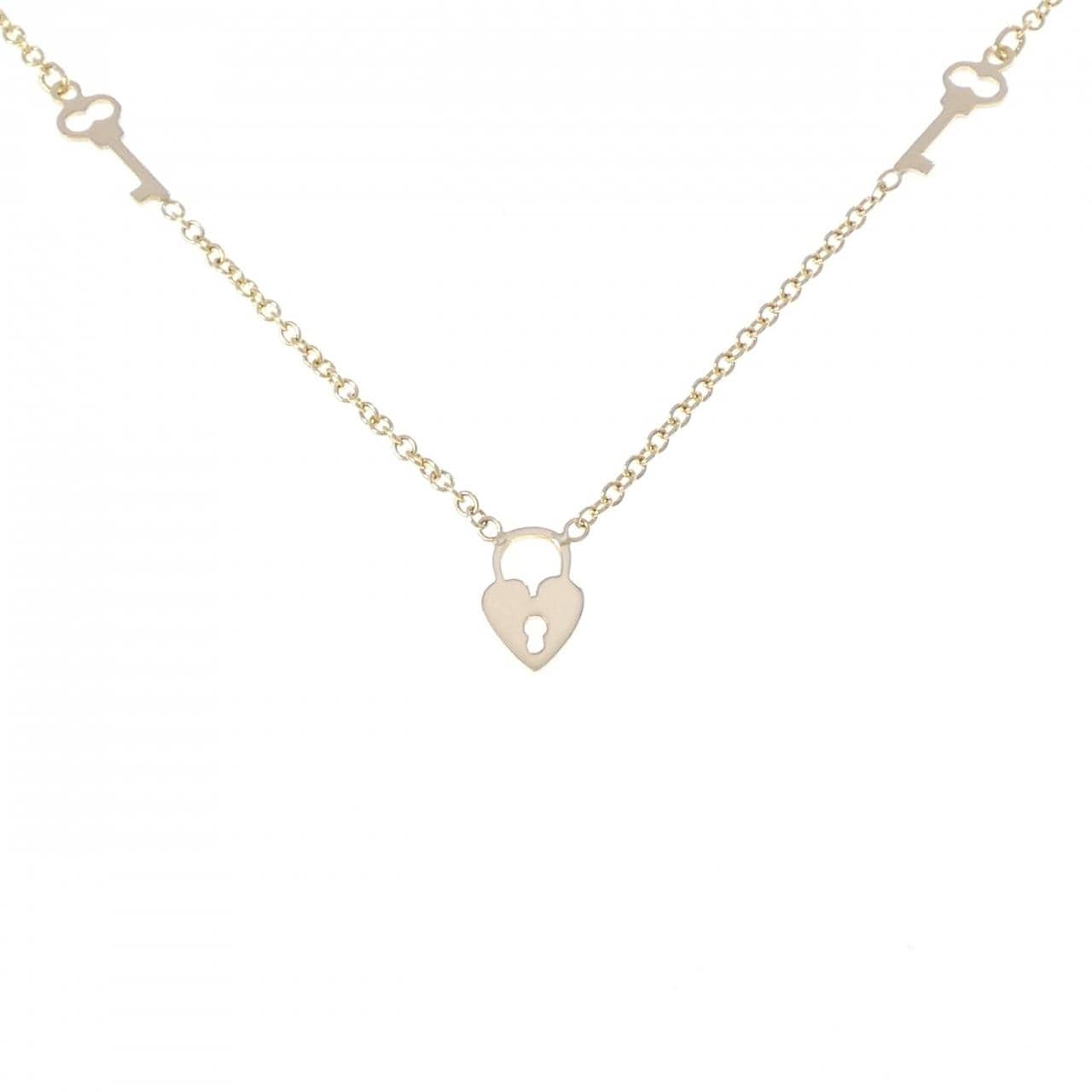 750YG ハート×キー ネックレス