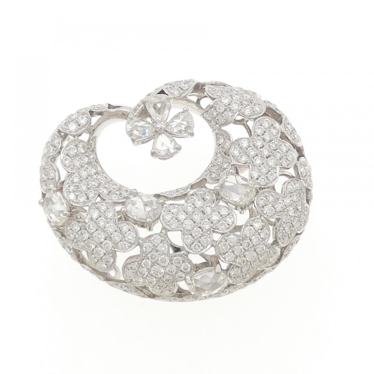750WG/K14WG ダイヤモンド ブローチ 3.45CT