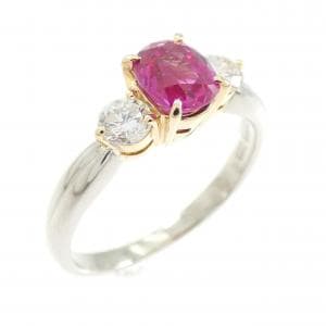 PT900/K18YG ルビー リング 0.83CT