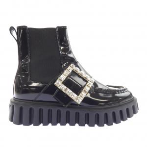 ロジェヴィヴィエ ROGER VIVIER Viv' Go-Thick ストラス バックル ブーツ
