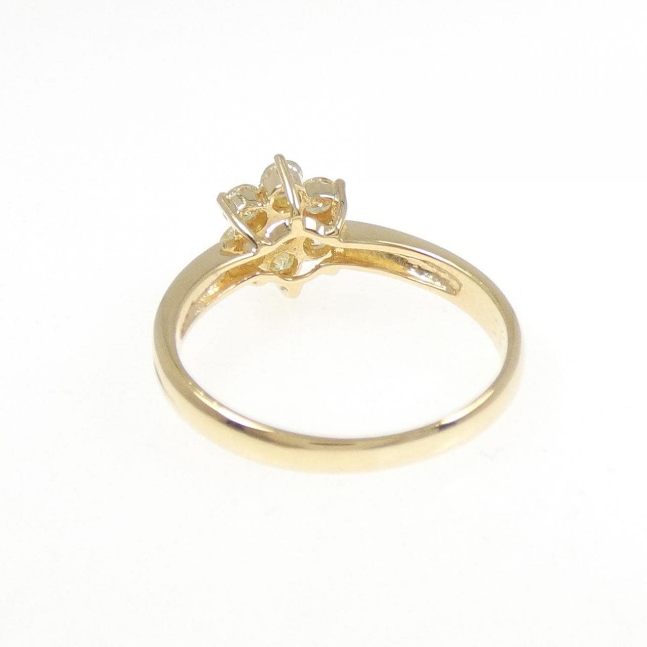 K18YG フラワー ダイヤモンド リング 0.33CT