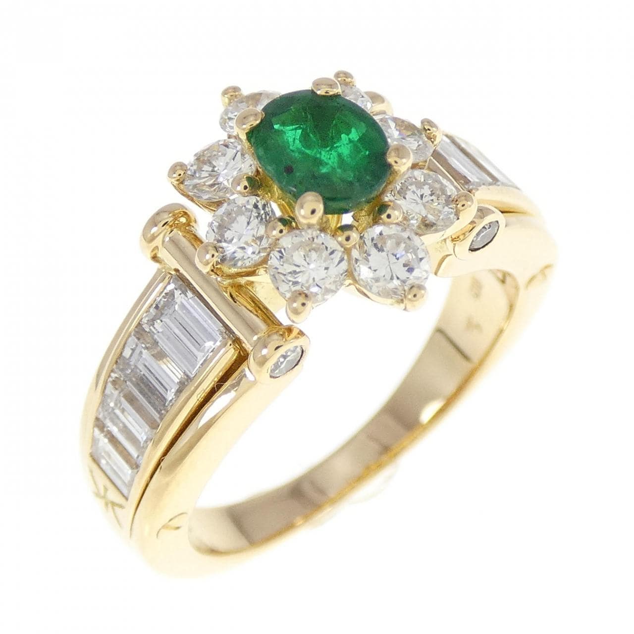 750YG Emerald Ring 0.40CT