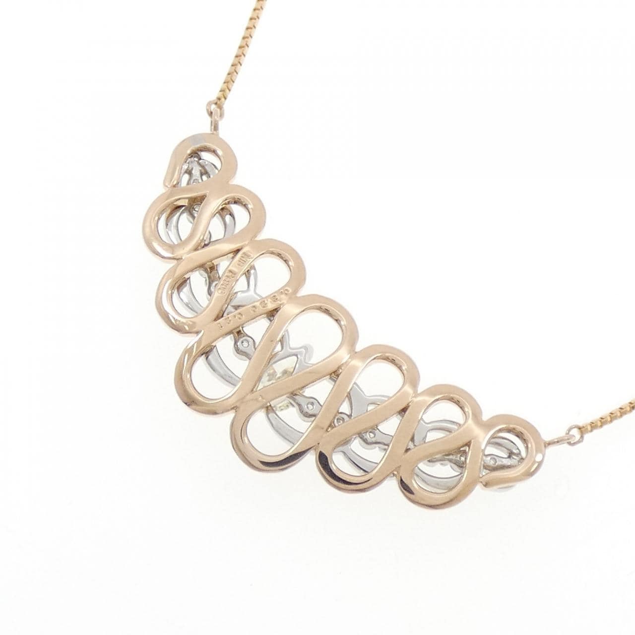 K18PG/PT900 ダイヤモンド ネックレス 0.320CT