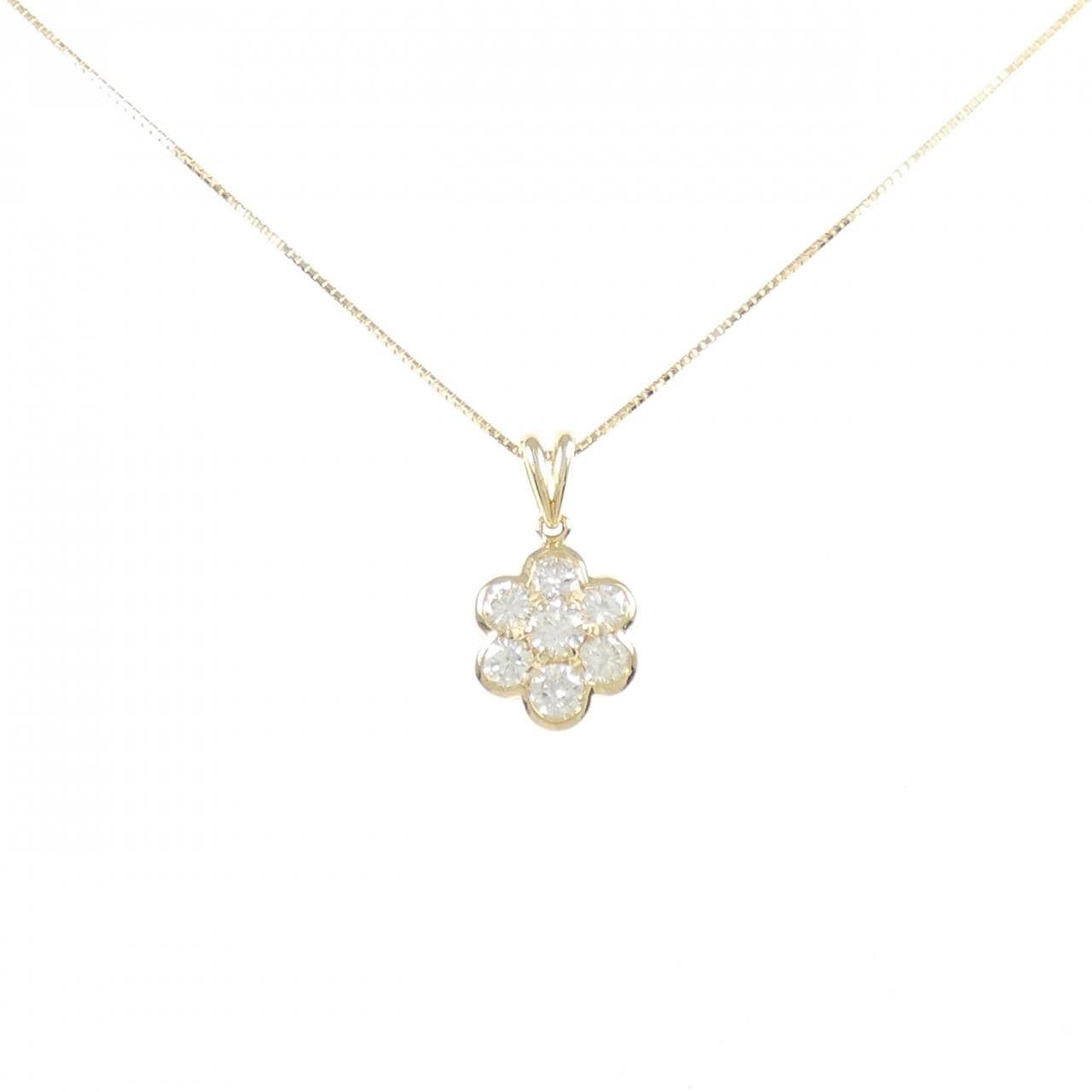 K18YG フラワー ダイヤモンド ネックレス 1.00CT