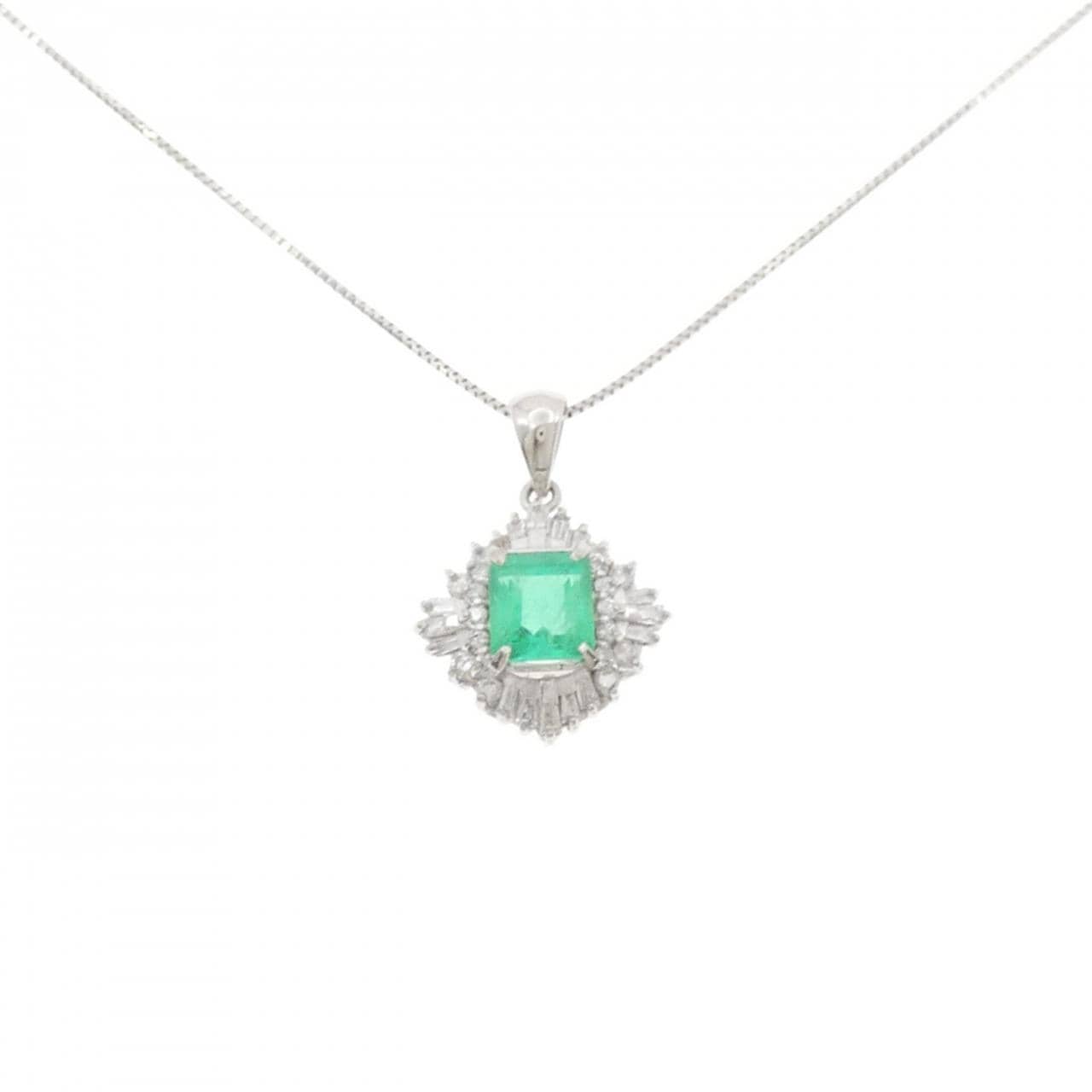 PT900/PT850 エメラルド ネックレス 1.12CT