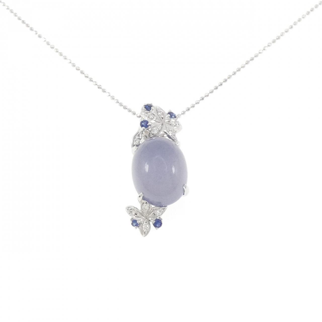 K18WG カルセドニー ネックレス 8.09CT