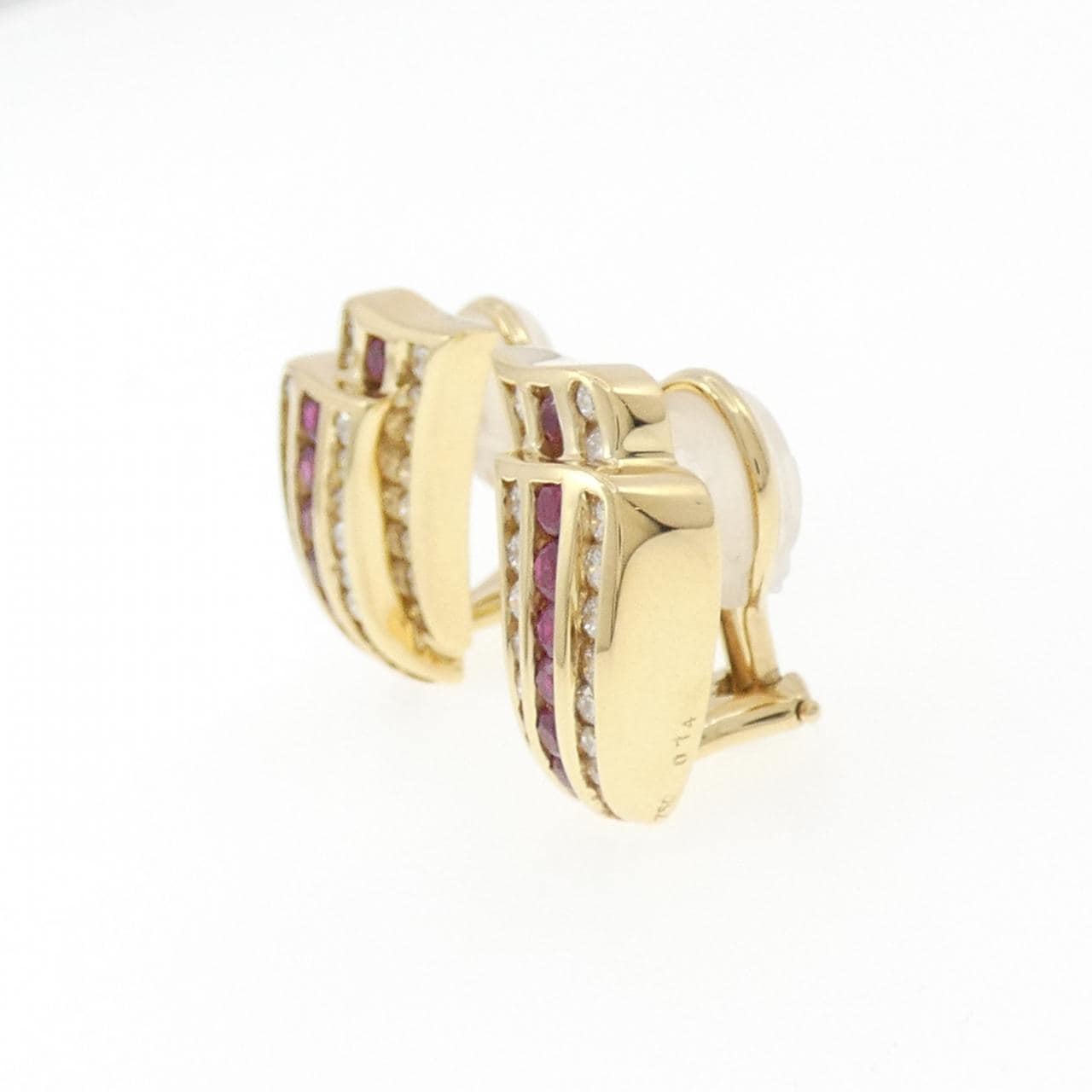 750YG ルビー イヤリング 0.74CT