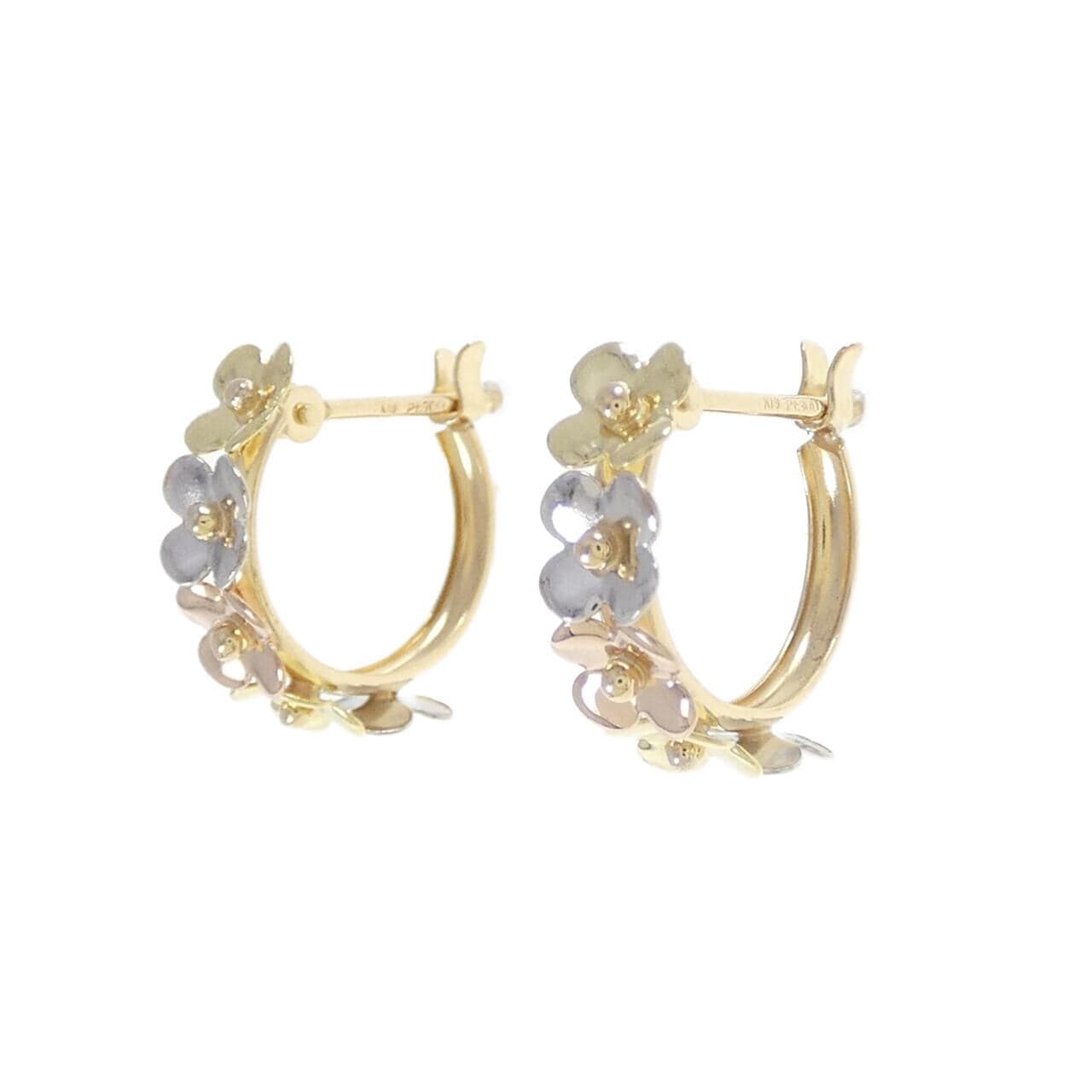 K18YG/PT900/K18PG フラワー ピアス