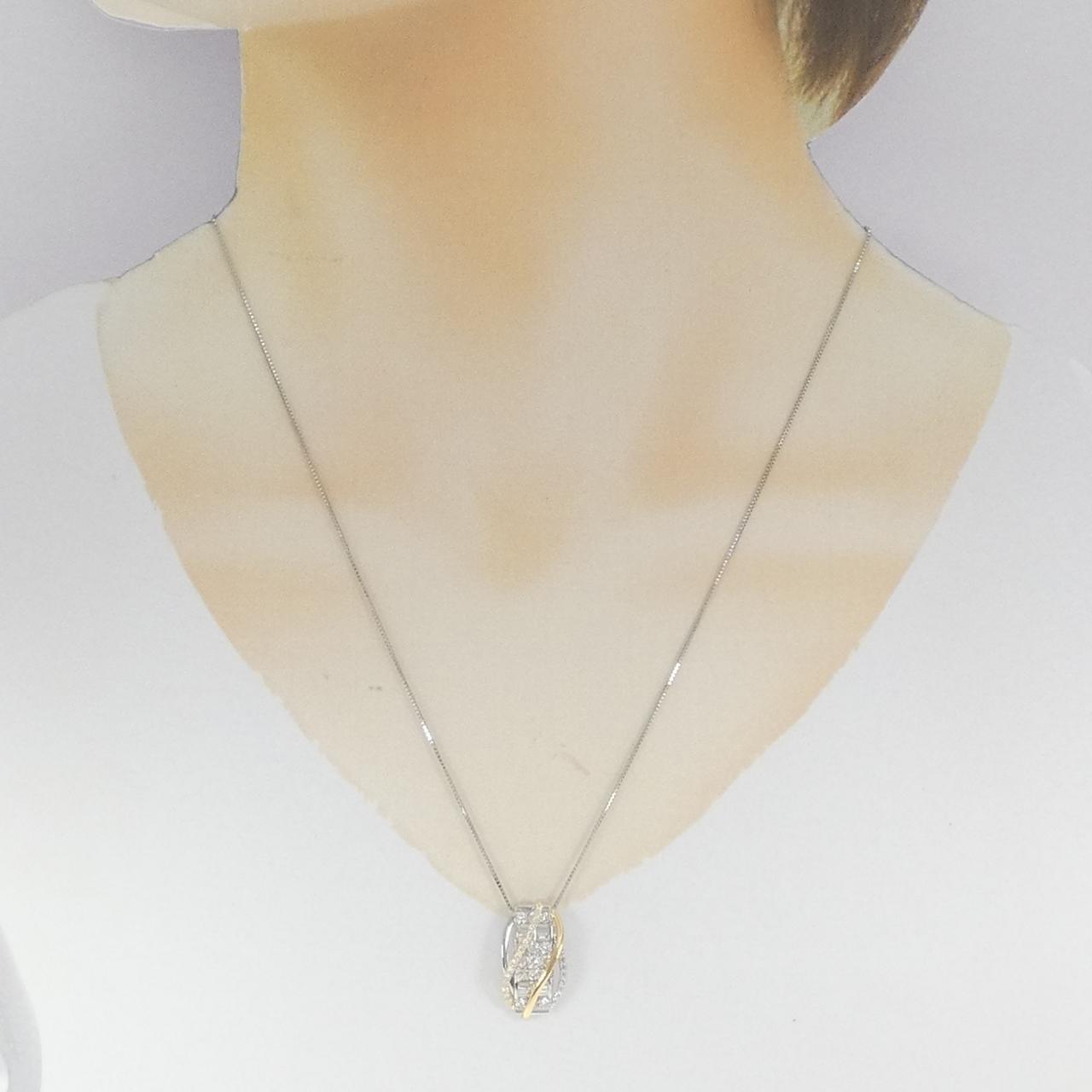 [新品] PT900/K18/PT850钻石项链 1.00CT