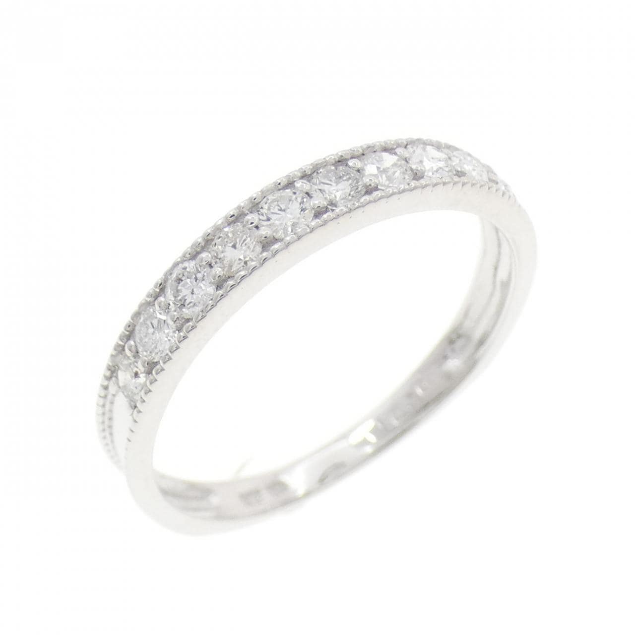 K18WG ハーフエタニティ ダイヤモンド リング 0.30CT