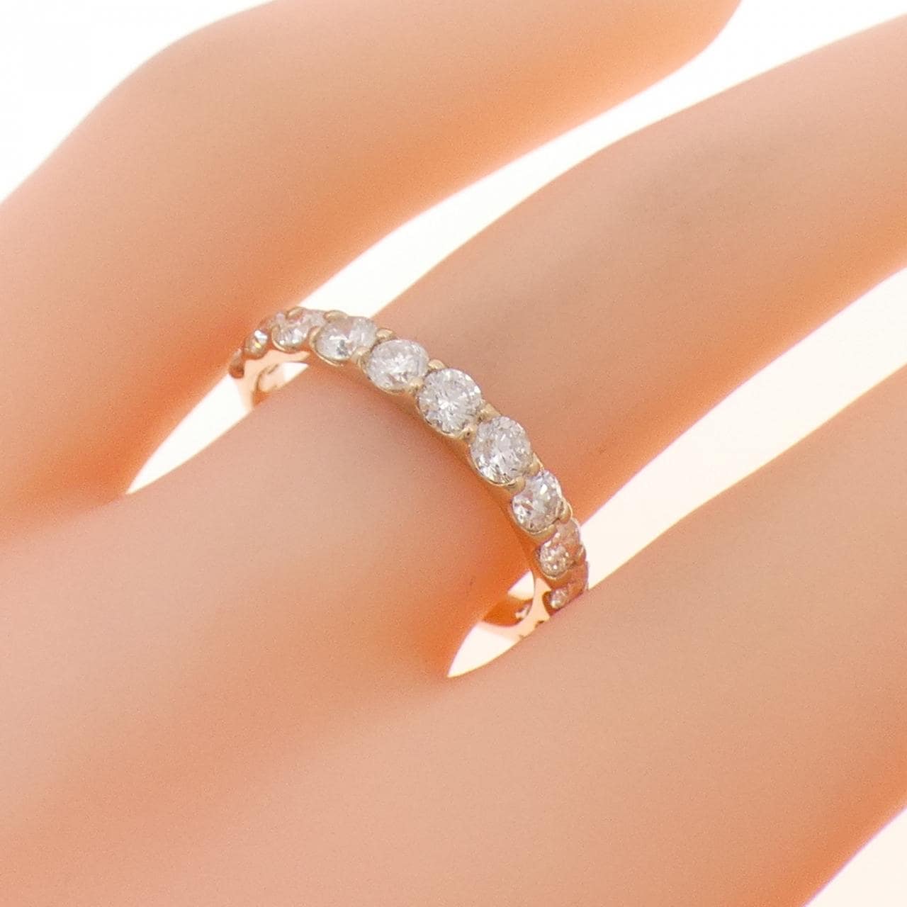 K18PG ハーフエタニティ ダイヤモンド リング 1.00CT