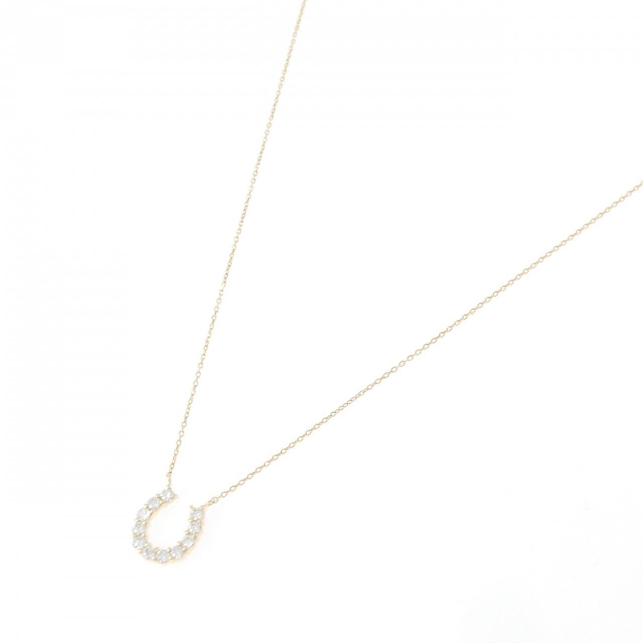 K18YG ホースシュー ダイヤモンド ネックレス 0.30CT
