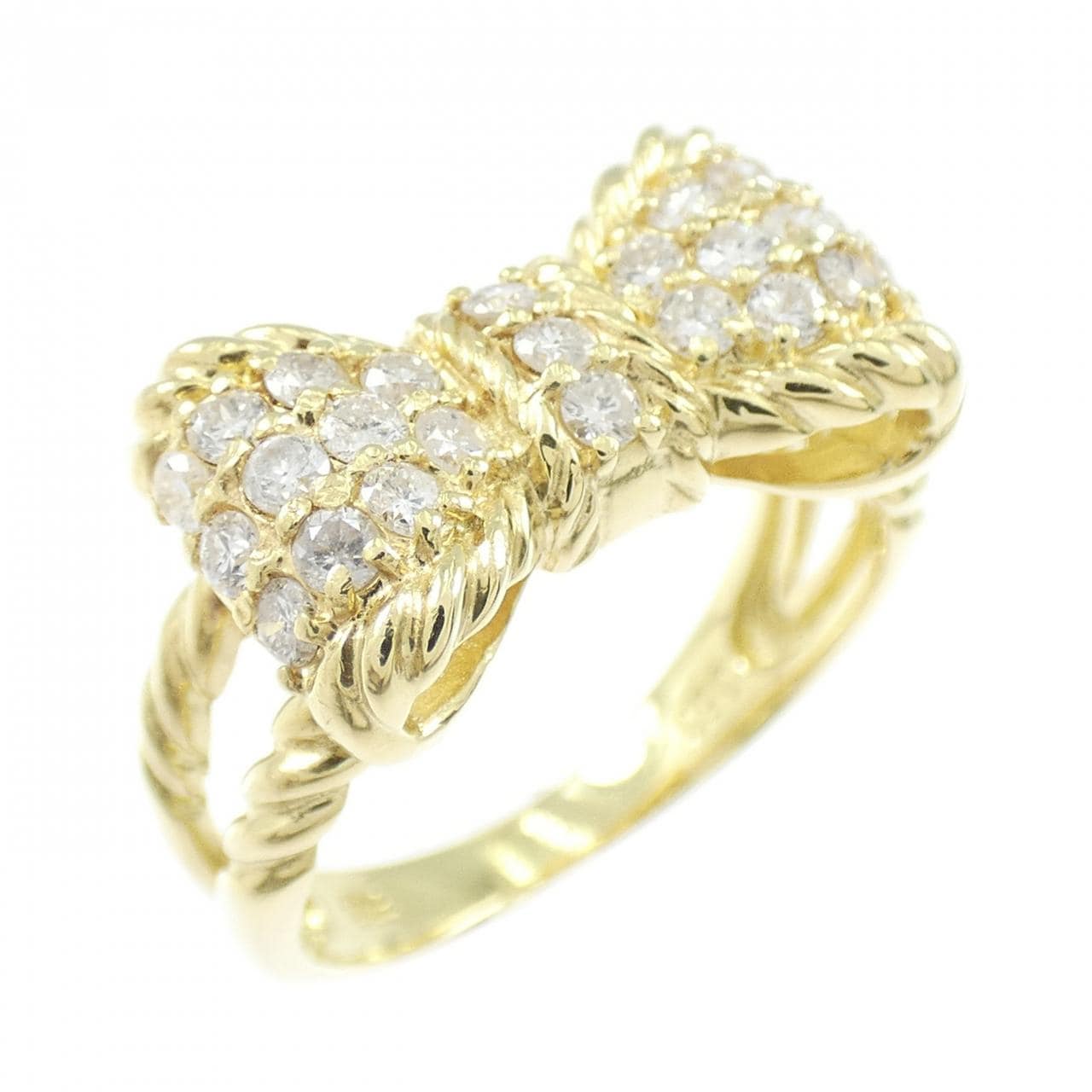 K18YG リボン ダイヤモンド リング 0.50CT