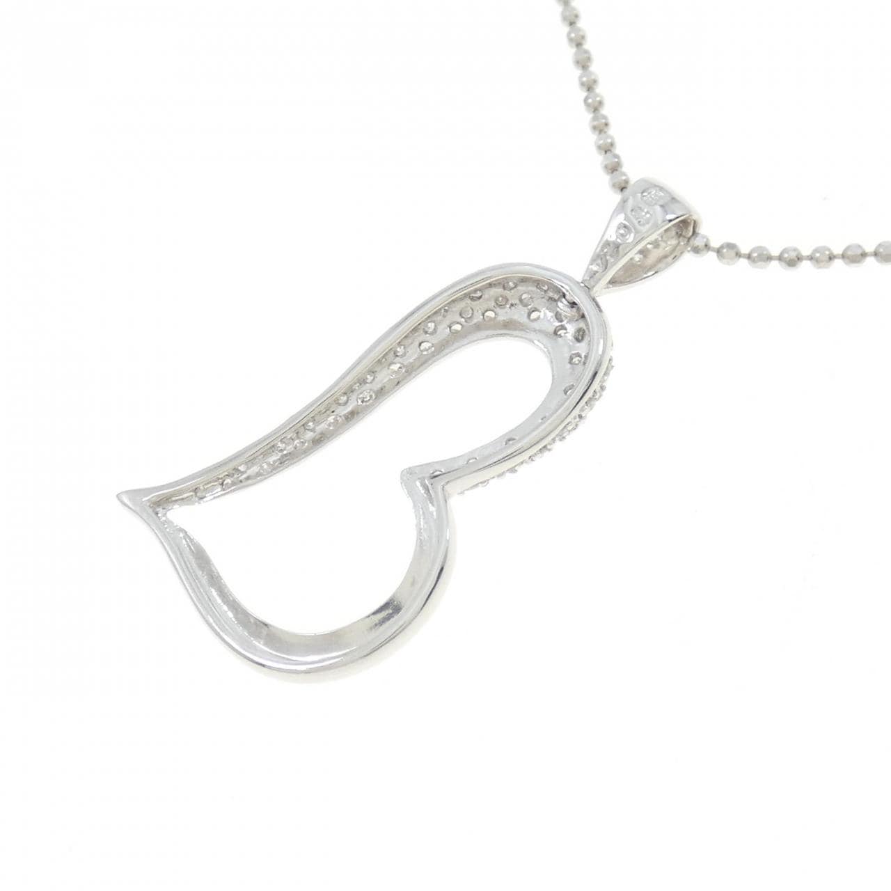 K18WG ハート ダイヤモンド ネックレス 0.24CT