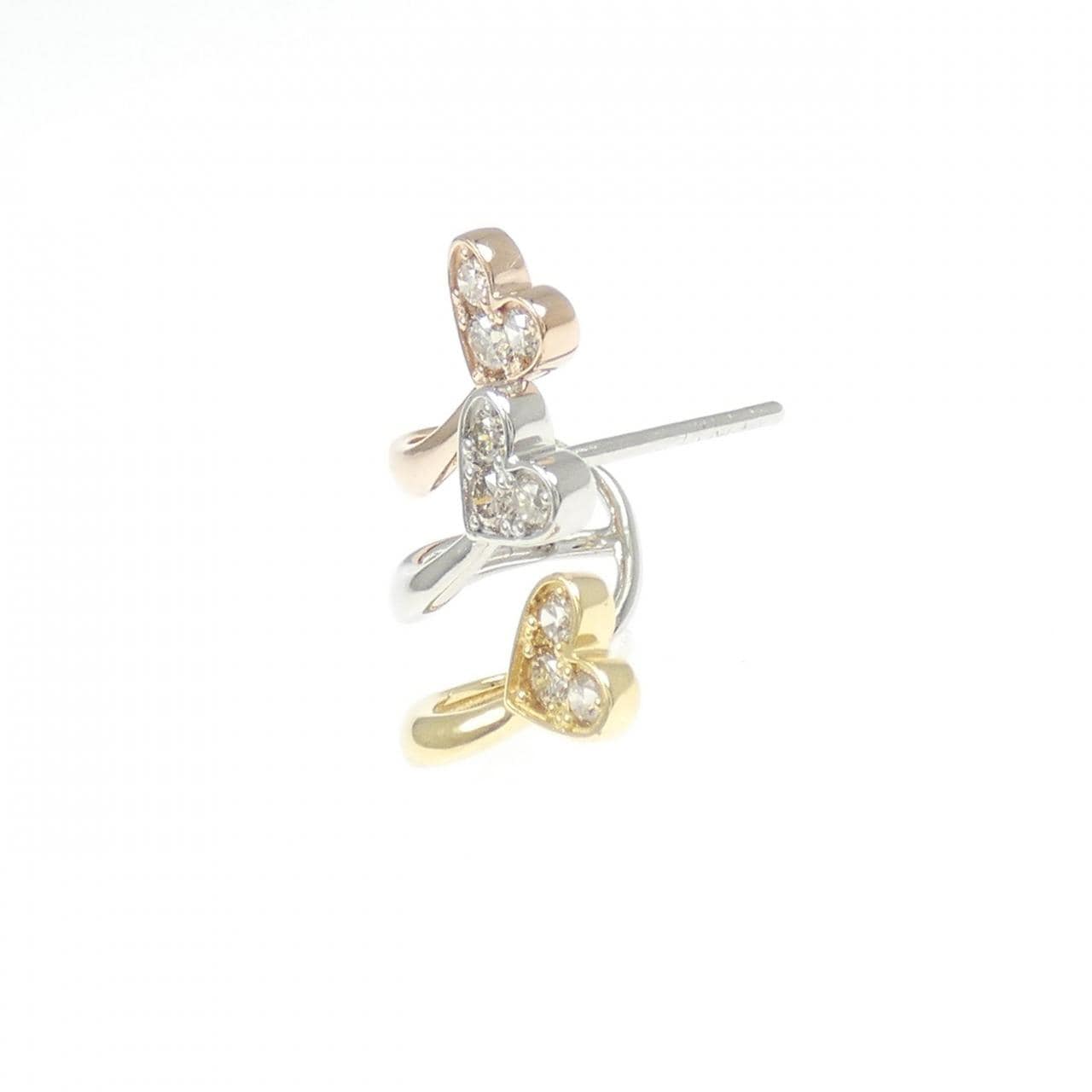 K18YG/PT950/K18PG/PT900 ダイヤモンド ピアス 0.25CT 片耳