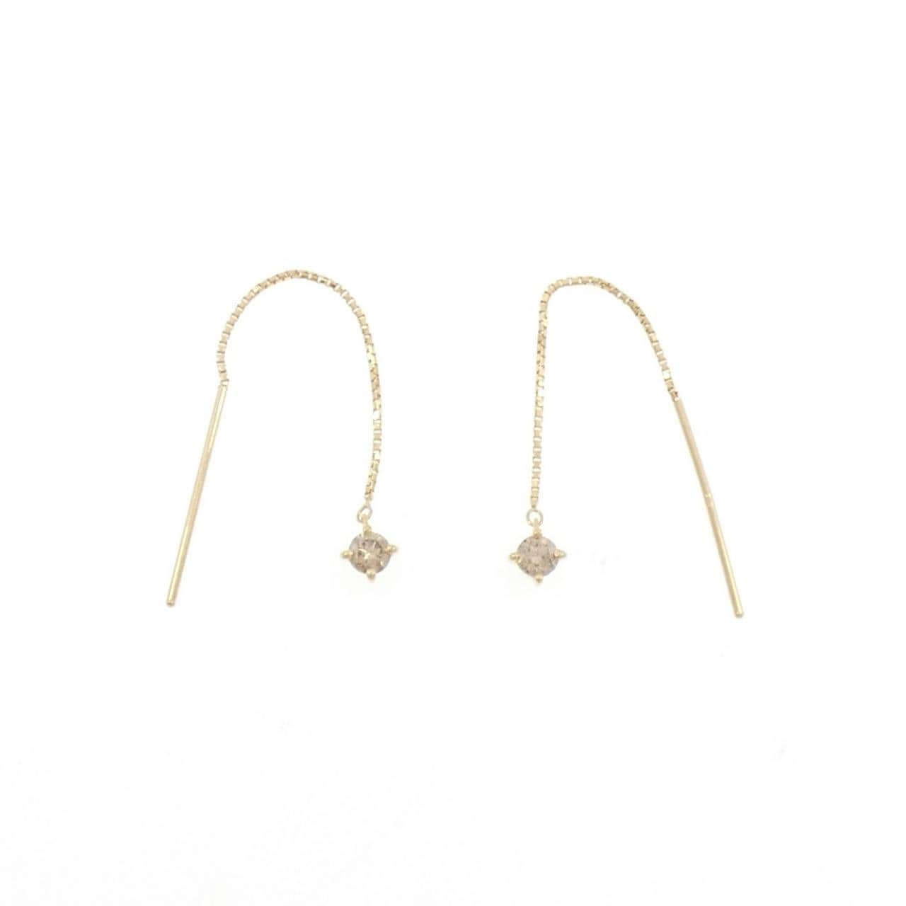 K18YG ダイヤモンド ピアス 0.14CT