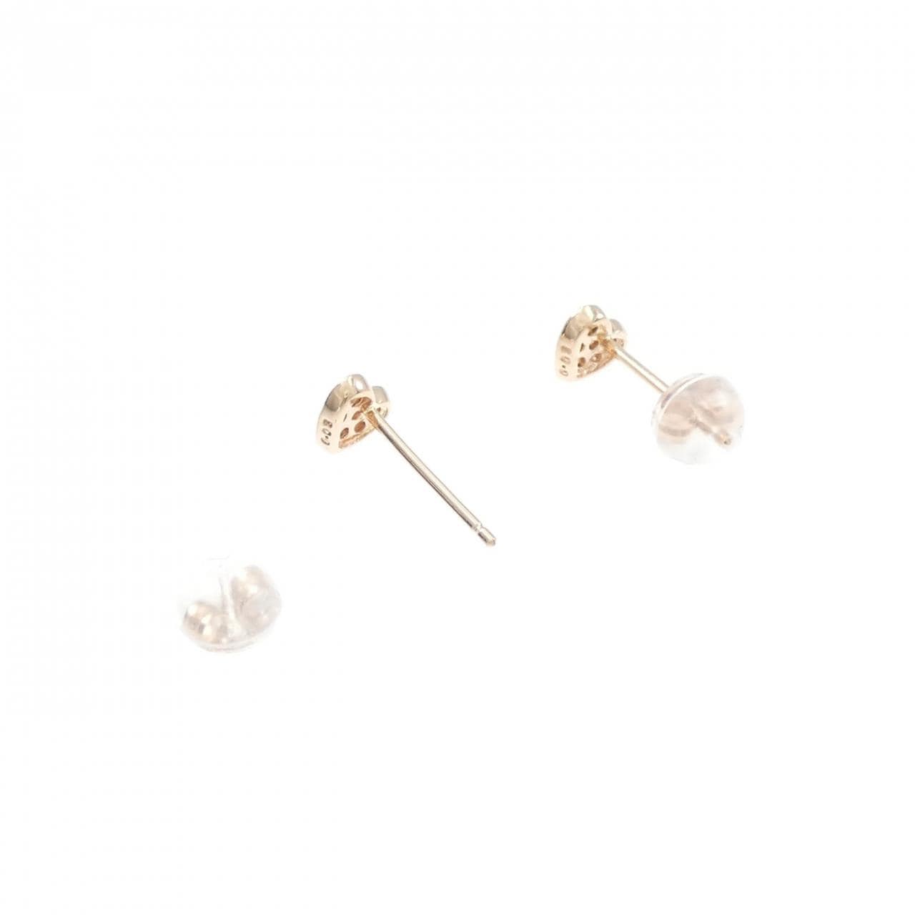 10KPG/K10PG ハート ダイヤモンド ピアス 0.06CT