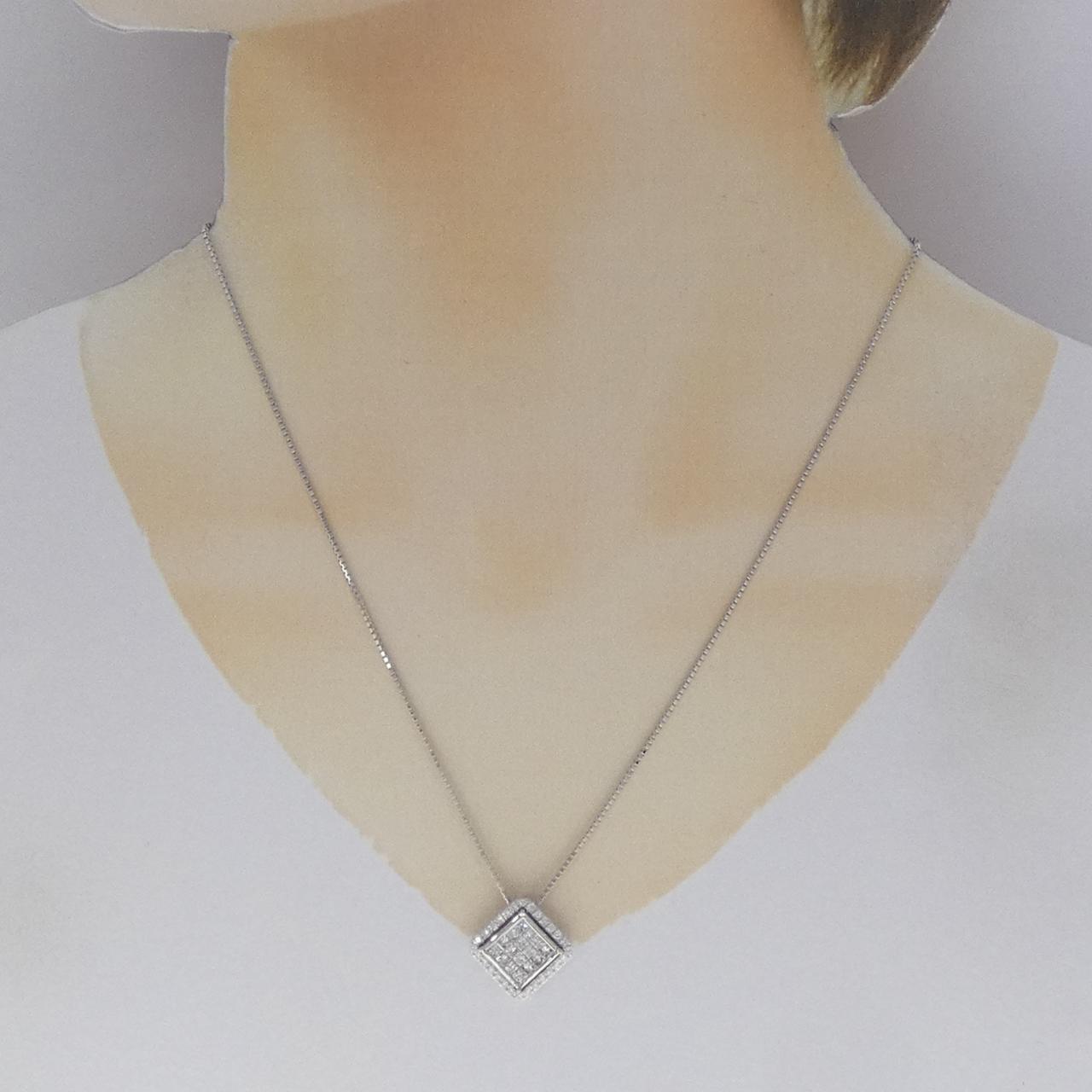 K18WG ダイヤモンド ネックレス 1.00CT