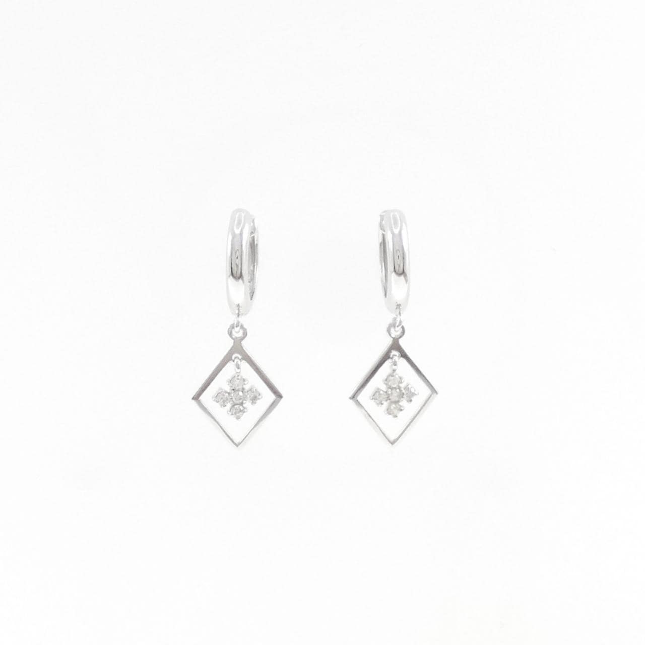 K18WG ダイヤモンド ピアス 0.10CT